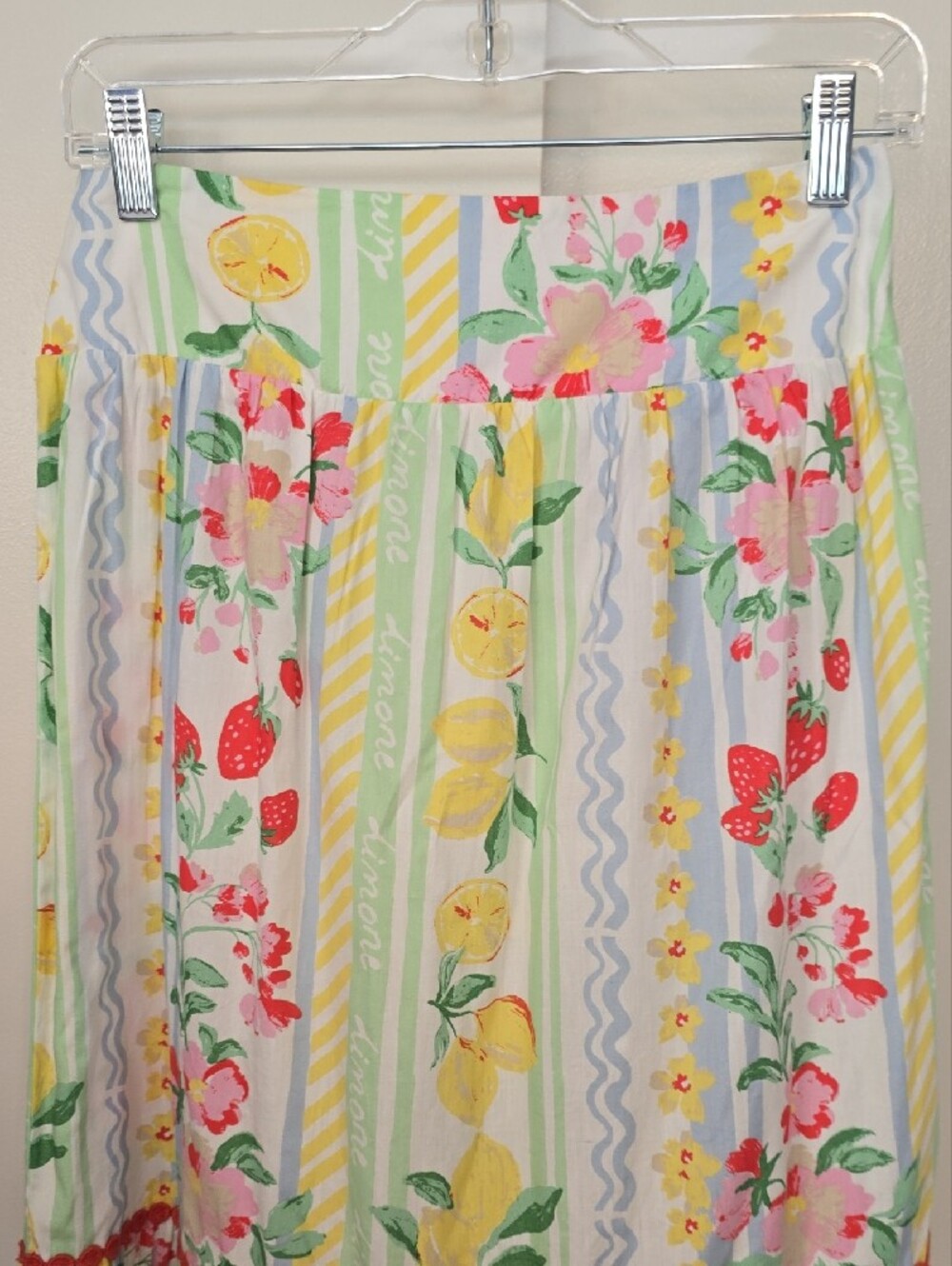 Japna White Floral Stripe Maxi Dress with Yellow & Pink Accents - Picture 6 of 10